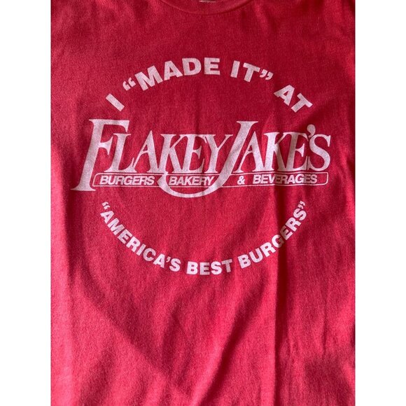 I "Made It" At Flakey Jakes T-Shirt Red Unisex Size L By The Shop Cotton - Picture 2 of 3